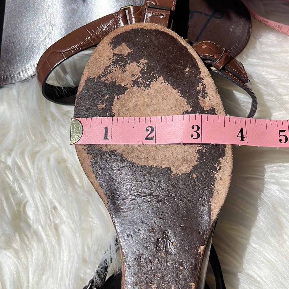 Authentic Lanvin Crocodile-Embossed Mini Wedge Sandal - Picture 11 of 16